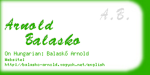 arnold balasko business card